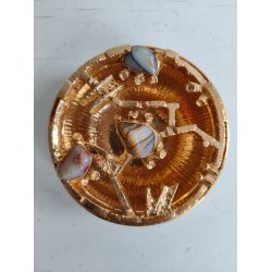 Modernistisk potpourrisk�l, 1960-1970, forgyldt med agat