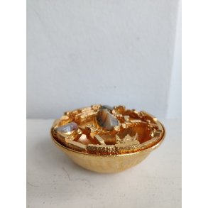 Modernistisk potpourrisk�l, 1960-1970, forgyldt med agat