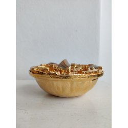 Modernistisk potpourrisk�l, 1960-1970, forgyldt med agat