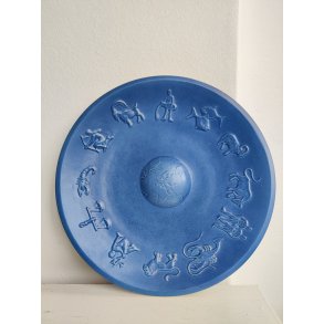 Stort, bl�t keramikfad med de 12 stjernetegn, Ipsens Enke