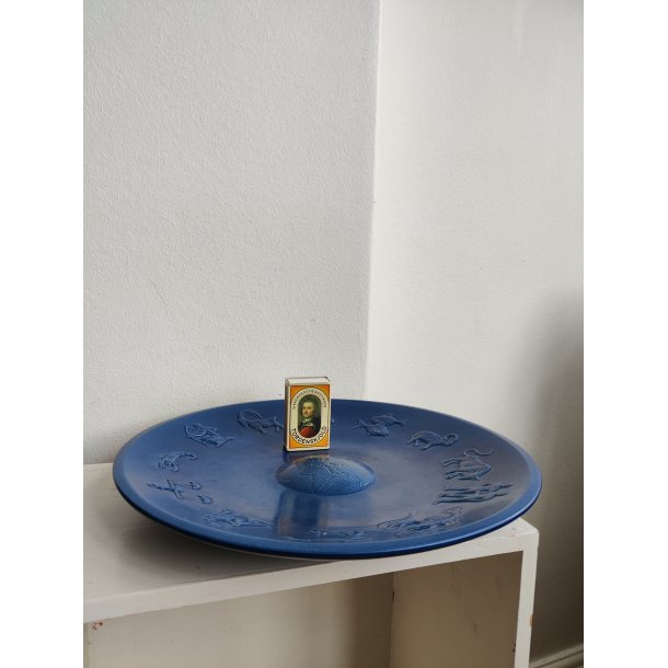 Stort, bl�t keramikfad med de 12 stjernetegn, Ipsens Enke