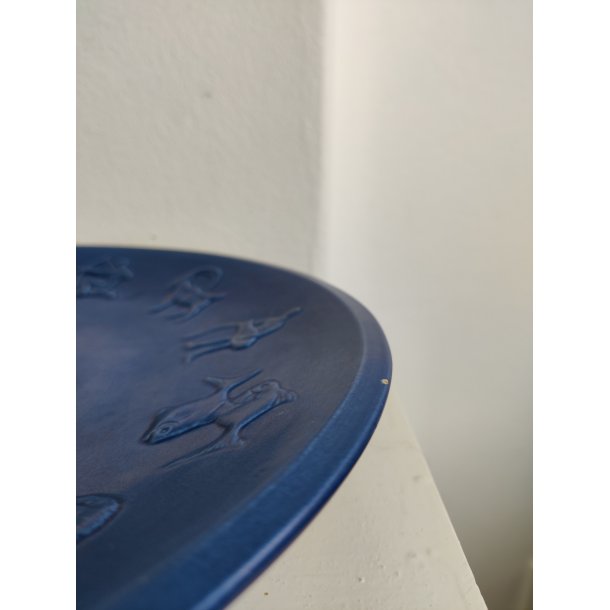 Stort, bl�t keramikfad med de 12 stjernetegn, Ipsens Enke