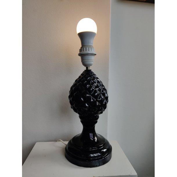 Spansk vintage keramiklampe, m�rkebl�