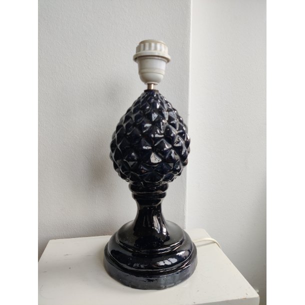 Spansk vintage keramiklampe, m�rkebl�