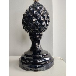 Spansk vintage keramiklampe, m�rkebl�