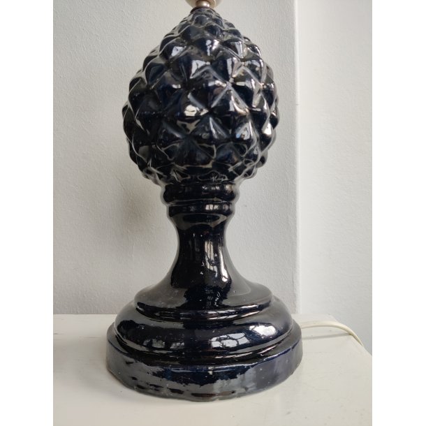 Spansk vintage keramiklampe, m�rkebl�