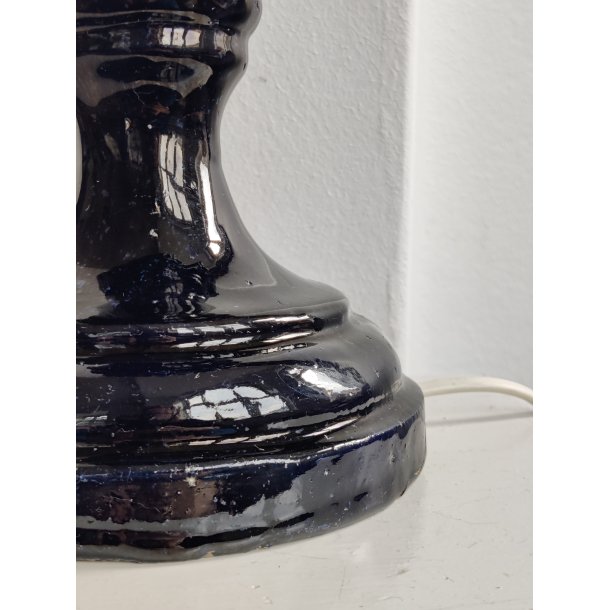 Spansk vintage keramiklampe, m�rkebl�