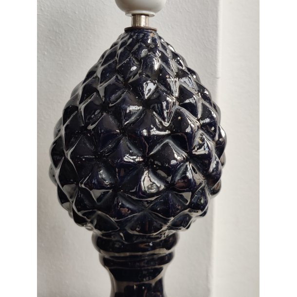 Spansk vintage keramiklampe, m�rkebl�