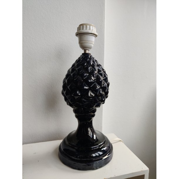 Spansk vintage keramiklampe, m�rkebl�