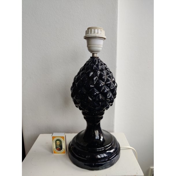 Spansk vintage keramiklampe, m�rkebl�