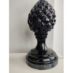 Spansk vintage keramiklampe, m�rkebl�