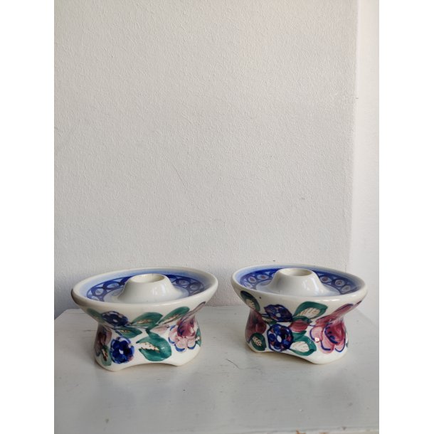 Smukke fajance lysestager til kronelys