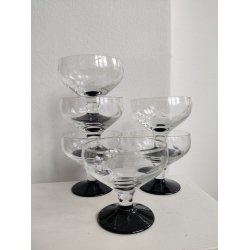 Vintage sortfods champagnesk�le med druer 5 stk