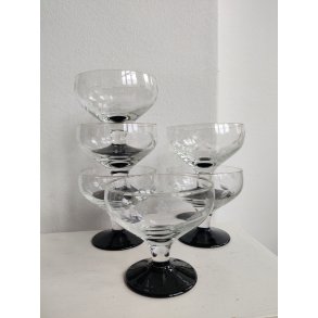 Vintage sortfods champagnesk�le med druer 5 stk