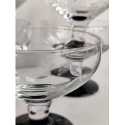 Vintage sortfods champagnesk�le med druer 5 stk