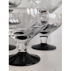 Vintage sortfods champagnesk�le med druer 5 stk