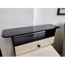 Sort glashylde med skuffe, 1950'erne