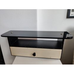 Sort glashylde med skuffe, 1950'erne