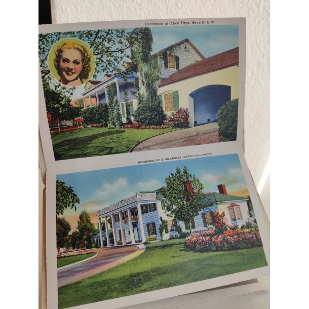 Homes of the movie stars: Org. vintage folde-ud-billeder,1940