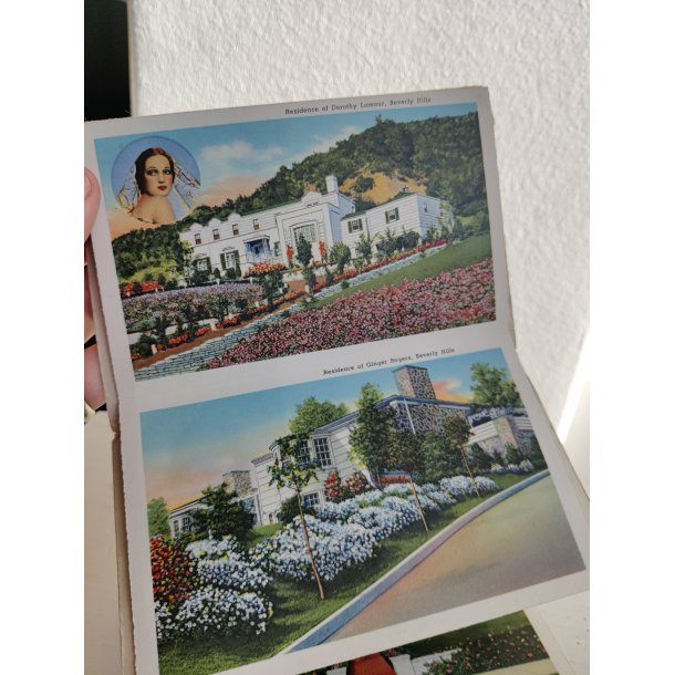 Homes of the movie stars: Org. vintage folde-ud-billeder,1940