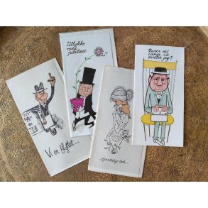 4 vintage postkort fra 1960'erne: Vi er flyttet, Tillykke med jubil�et mfl.