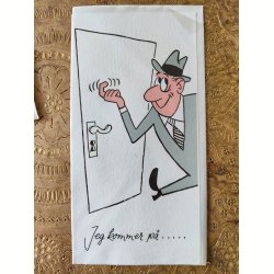 4 vintage postkort fra 1960'erne: Tak for hj�lpen, Kom snart igen mfl.