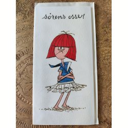 4 vintage postkort fra 1960'erne: Overv�ldet, Jeg b�jer mig m.fl