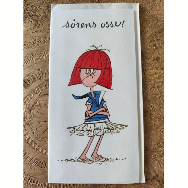 4 vintage postkort fra 1960'erne: Overv�ldet, Jeg b�jer mig m.fl
