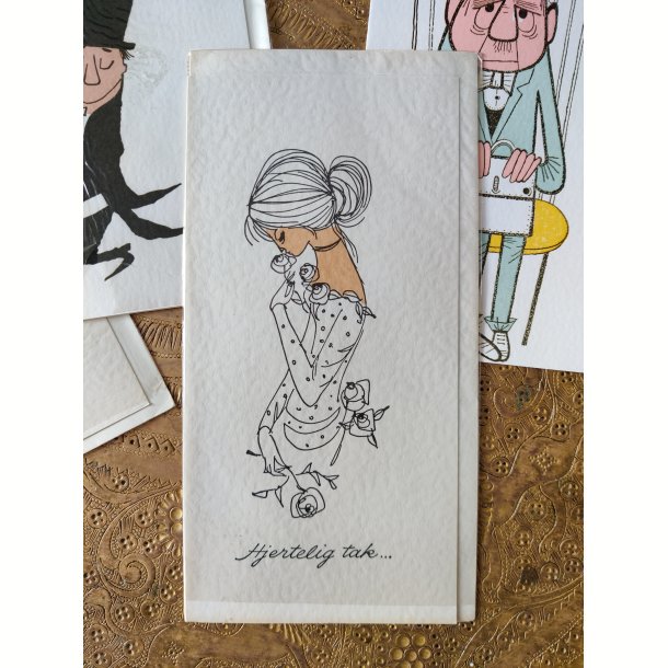 4 vintage postkort fra 1960'erne: Vi er flyttet, Tillykke med jubil�et mfl.