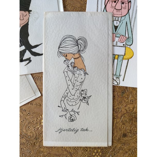 4 vintage postkort fra 1960'erne: Vi er flyttet, Tillykke med jubil�et mfl.