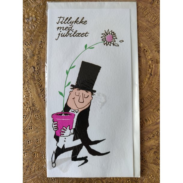 4 vintage postkort fra 1960'erne: Vi er flyttet, Tillykke med jubil�et mfl.