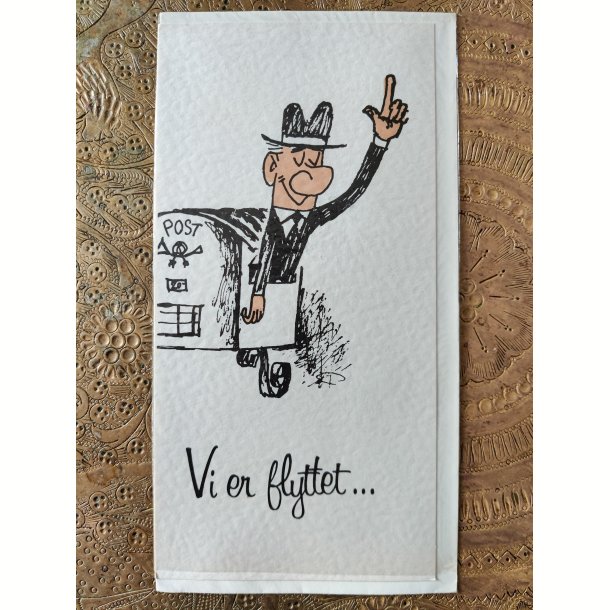 4 vintage postkort fra 1960'erne: Vi er flyttet, Tillykke med jubil�et mfl.
