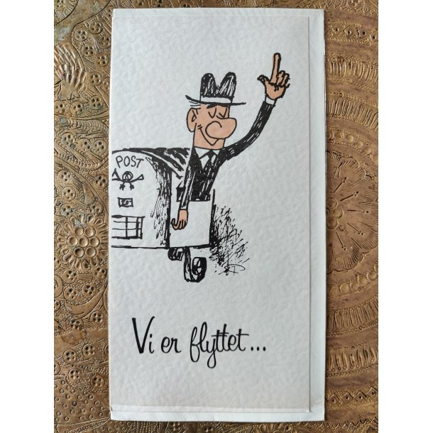 4 vintage postkort fra 1960'erne: Vi er flyttet, Tillykke med jubil�et mfl.