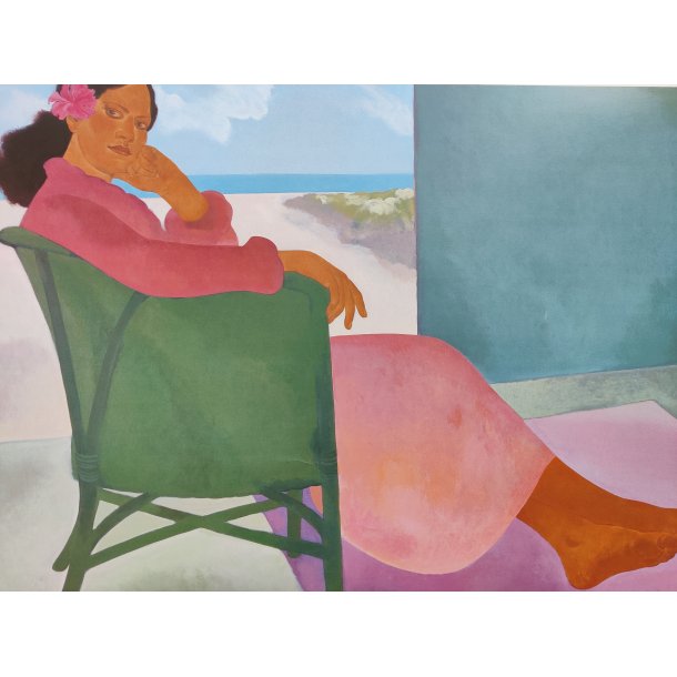 Lanilai Afternoon / Festival 84, Bishop Museum. Kunsttryk af Pegge Hopper f. 1938