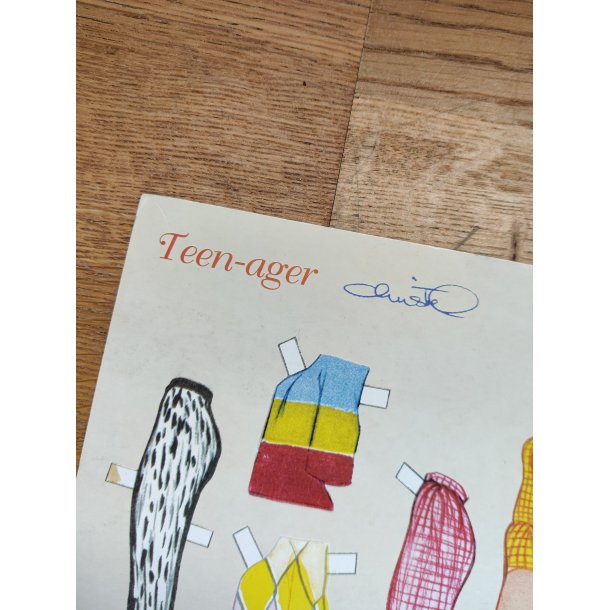 Christel teenager p�kl�dningsdukker, genoptryk p� k�mpe ark