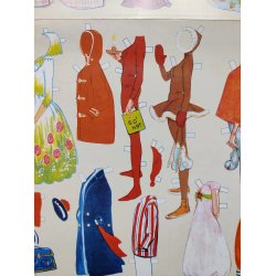 Christel teenager p�kl�dningsdukker, genoptryk p� k�mpe ark