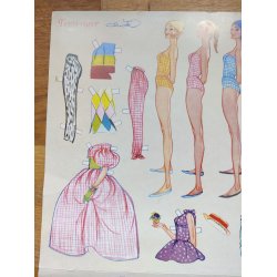 Christel teenager p�kl�dningsdukker, genoptryk p� k�mpe ark