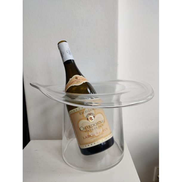 Vink�ler el. champagnek�ler i glas, formet som h�j hat