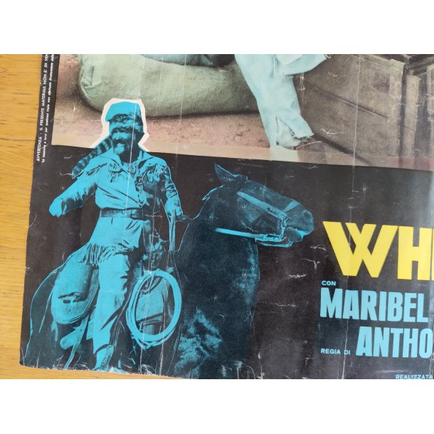 Italiensk vintage spaghettiwestern filmplakat: Whiskey &amp; Sp�gelser 1974