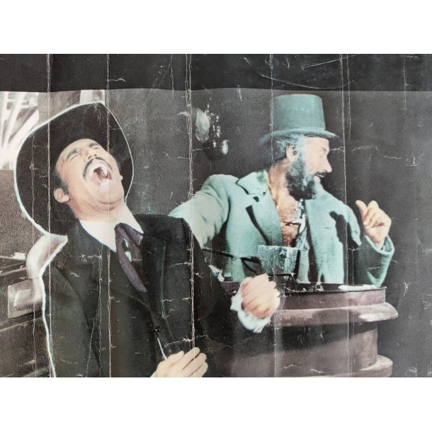 Italiensk vintage spaghettiwestern filmplakat: Whiskey &amp; Sp�gelser 1974