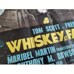 Italiensk vintage spaghettiwestern filmplakat: Whiskey &amp; Sp�gelser 1974