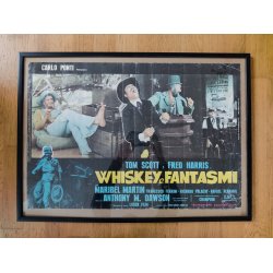 Italiensk vintage spaghettiwestern filmplakat: Whiskey &amp; Sp�gelser 1974