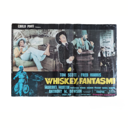Italiensk vintage spaghettiwestern filmplakat: Whiskey &amp; Sp�gelser 1974
