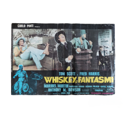 Italiensk vintage spaghettiwestern filmplakat: Whiskey &amp; Sp�gelser 1974