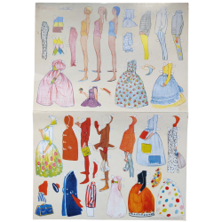 Christel teenager p�kl�dningsdukker, genoptryk p� k�mpe ark