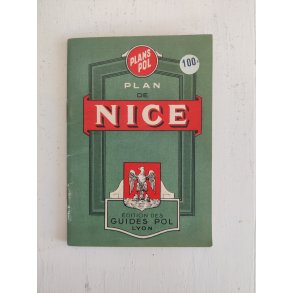 Gammelt kort over Nice, Frankrig, 1949