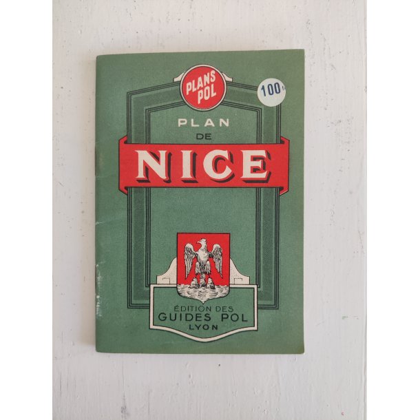 Gammelt kort over Nice, Frankrig, 1949