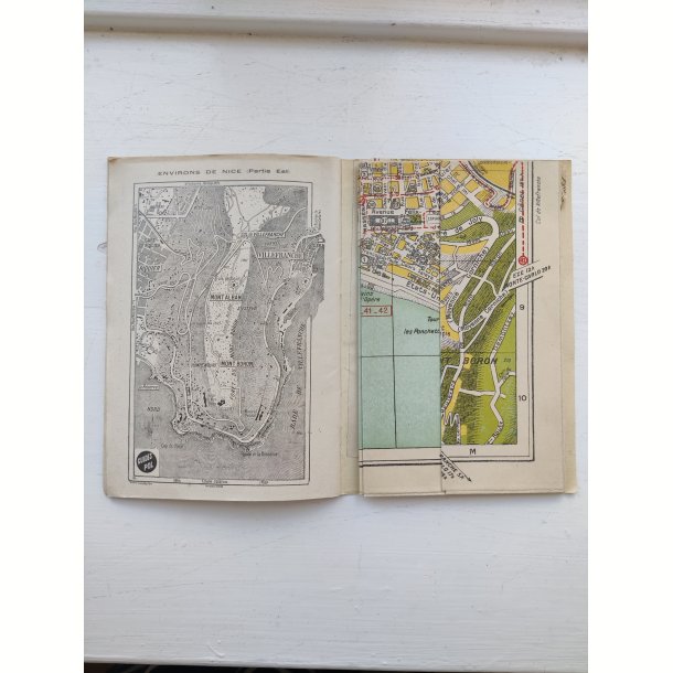 Gammelt kort over Nice, Frankrig, 1949