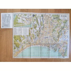 Gammelt kort over Nice, Frankrig, 1949