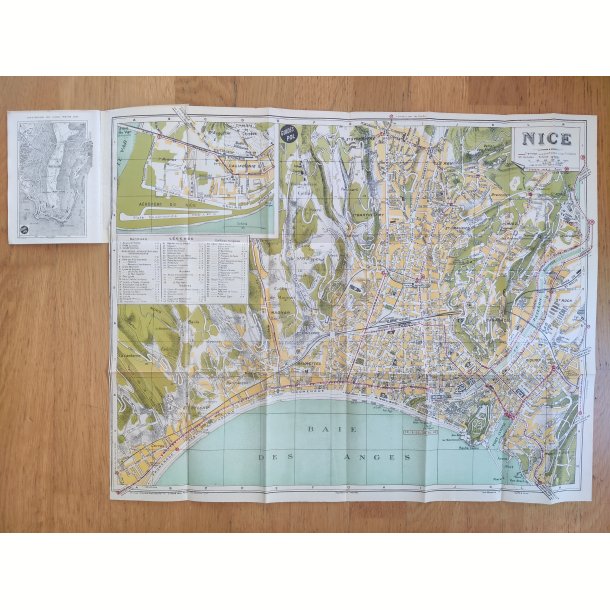 Gammelt kort over Nice, Frankrig, 1949